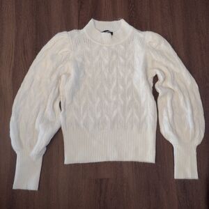 Express mock turtle neck puffy sleeves with shoulder pads